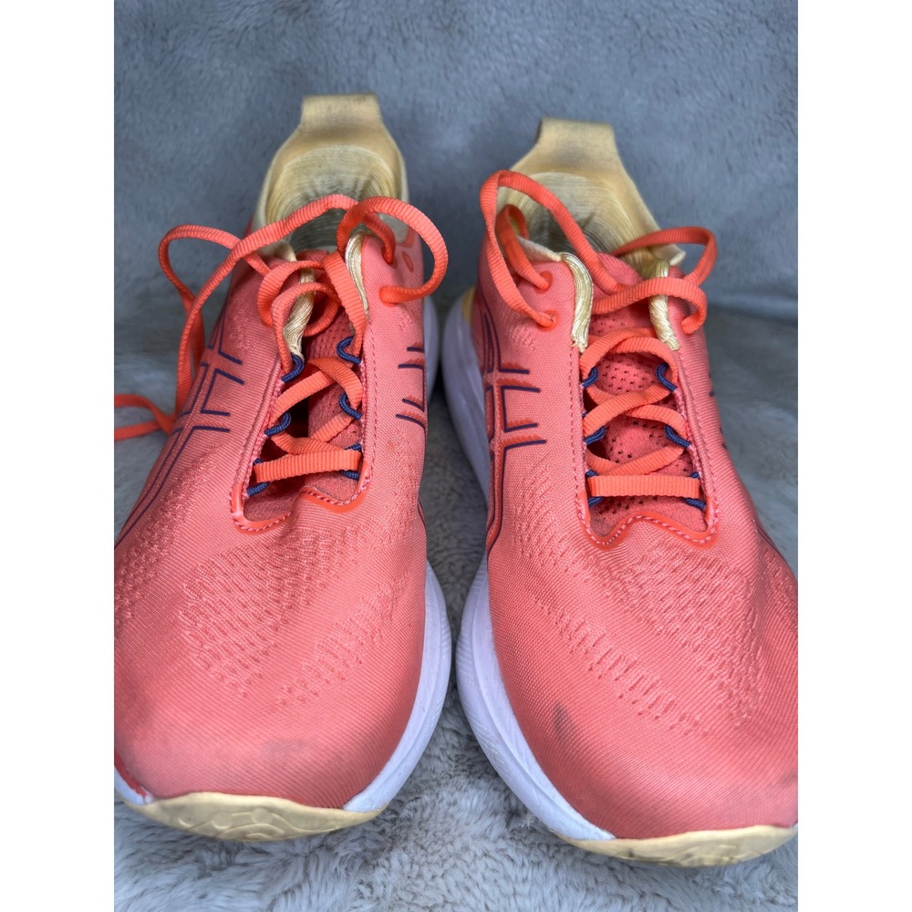 ASICS Womens Gel-Nimbus 25 Running Shoes Wide Coral Orange 8W 1012B437 - Picture 6 of 11